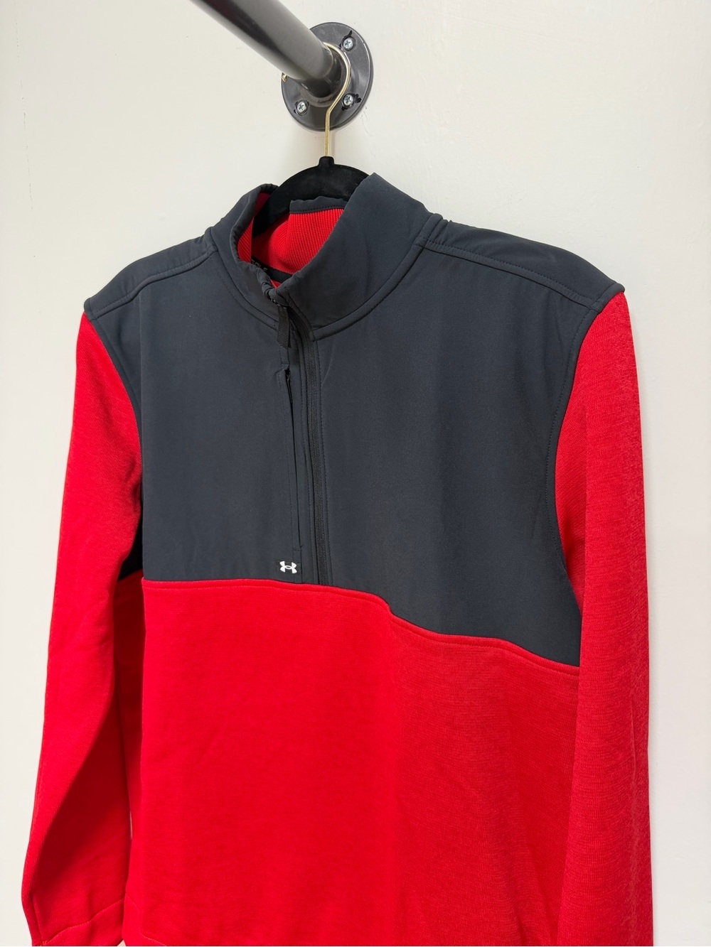 NWT! Under Armour Men’s Red and Black Half-Zip Pullover Jacket